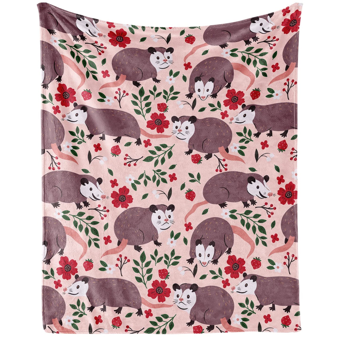 Possum Blanket Gifts, 60"x80" Funny Opossum Throw Blanket for Kids Adults, Lightweight, Plush, Soft, Cozy, Warm, Flannel Blankets for Bed Couch