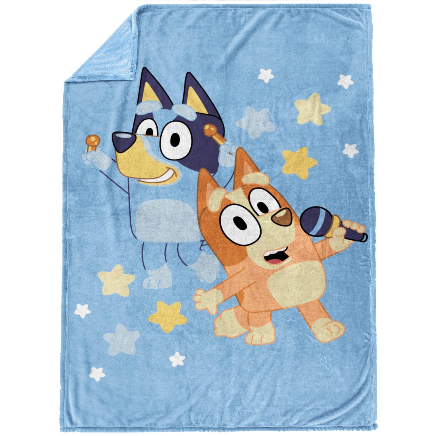 Jay Franco Kids Plush Throw Blanket – Soft & Cozy Fleece Throw for Bedroom & Couch Décor, Official Licensed Product, Blue - Bluey, 60x90 - Large Blanket
