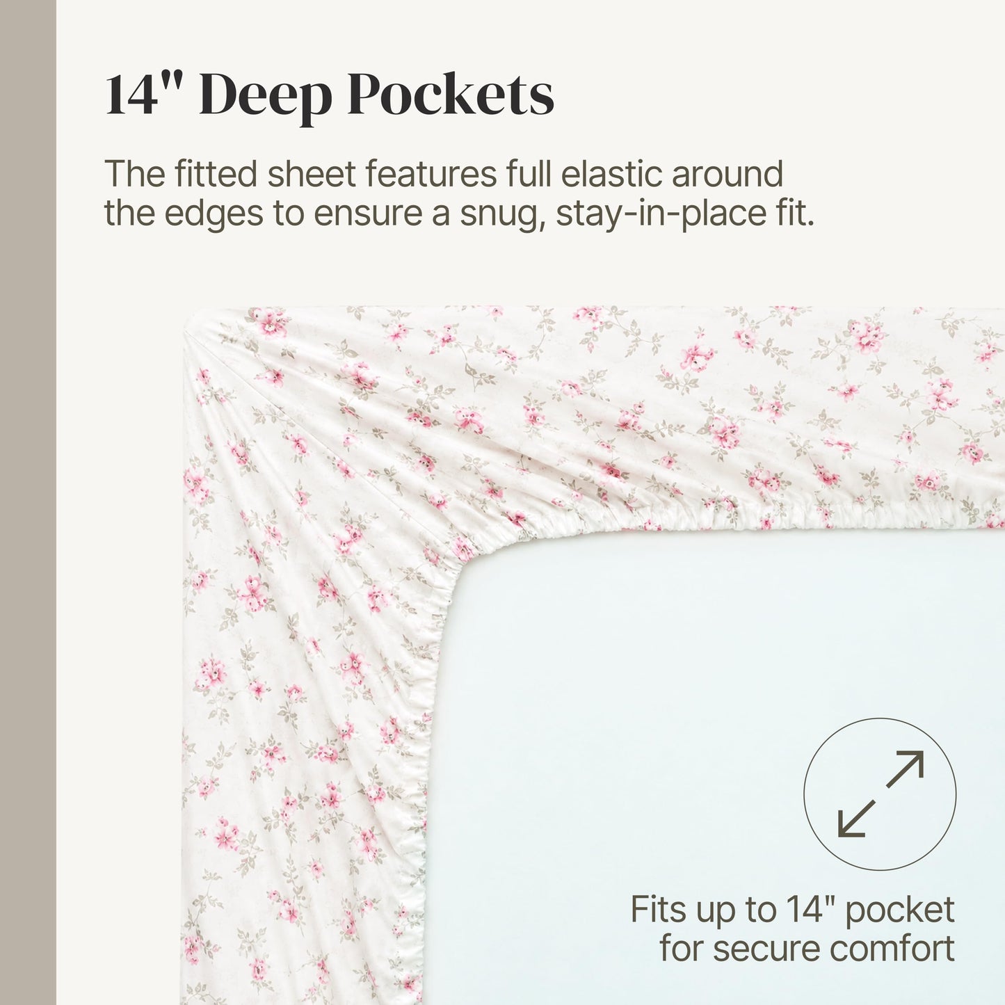 Modern Threads 4-Piece Ultra Soft Microfiber Bed Sheets Set, Wrinkle Free Sheets with Deep Pockets Fitted Sheet, Flat Sheet & Pillowcases, Lightweight Breathable Bedding, Floral Rose, Full