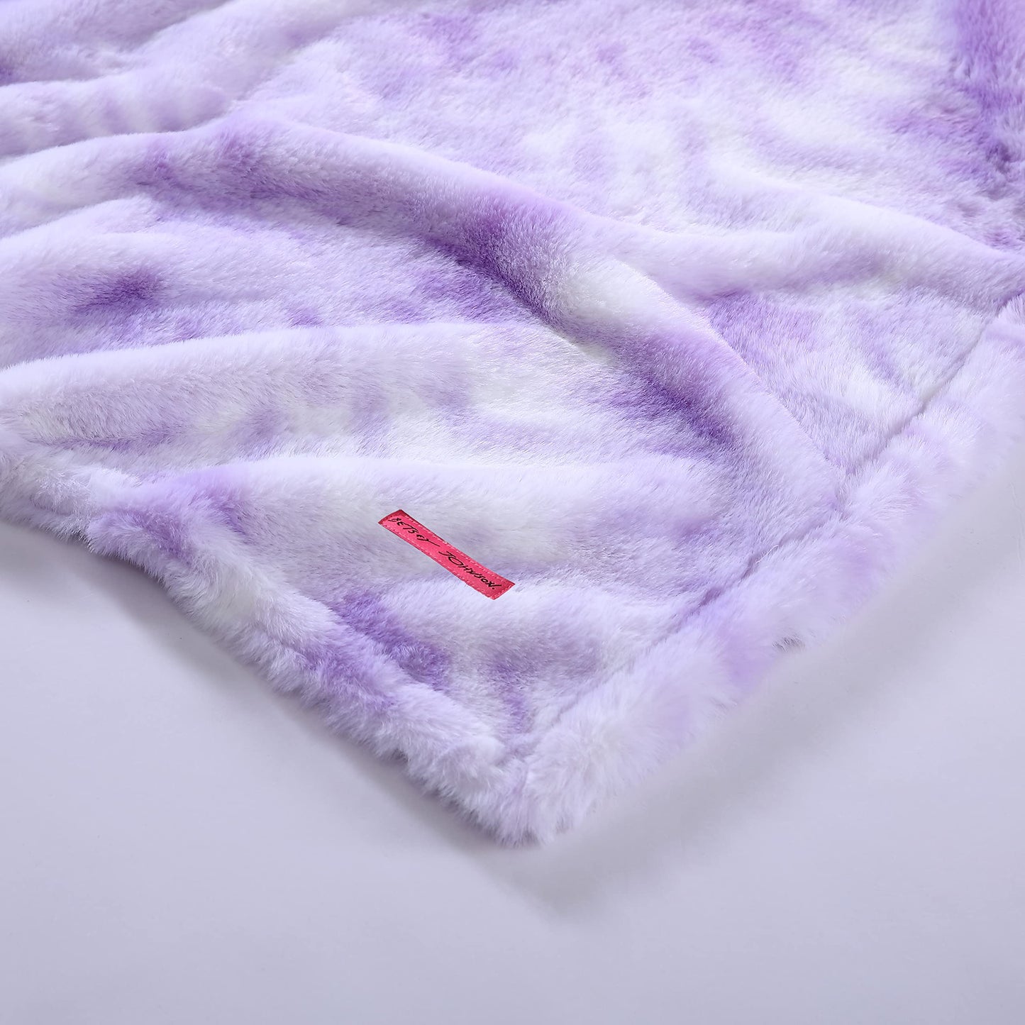 Betsey Johnson - Throw Blanket, Ultra Soft Faux Fur Bedding with Mink Reverse, Luxurious Home Decor for Bed or Couch (Fireworks Tie Dye Purple, 50" x 60")