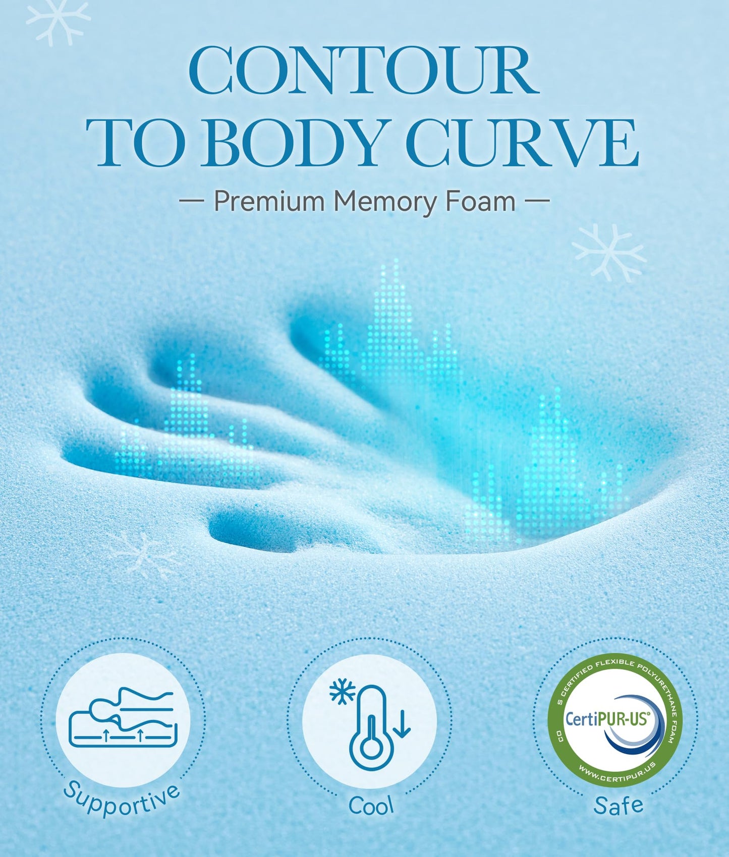 BDEUS Waterproof Dual Layer 4 Inch Memory Foam Mattress Topper Queen Size, 2 Inch Gel Memory Foam Plus 2 Inch Down Alternative Quilted Pillow Top Mattress Pad Cover for Kids, Pets