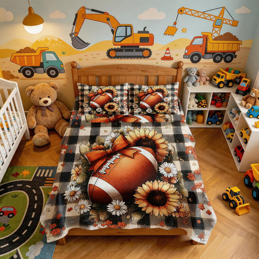Football Queen Sheet Set 4 Pcs Sunflower Bed Sheets, Brown