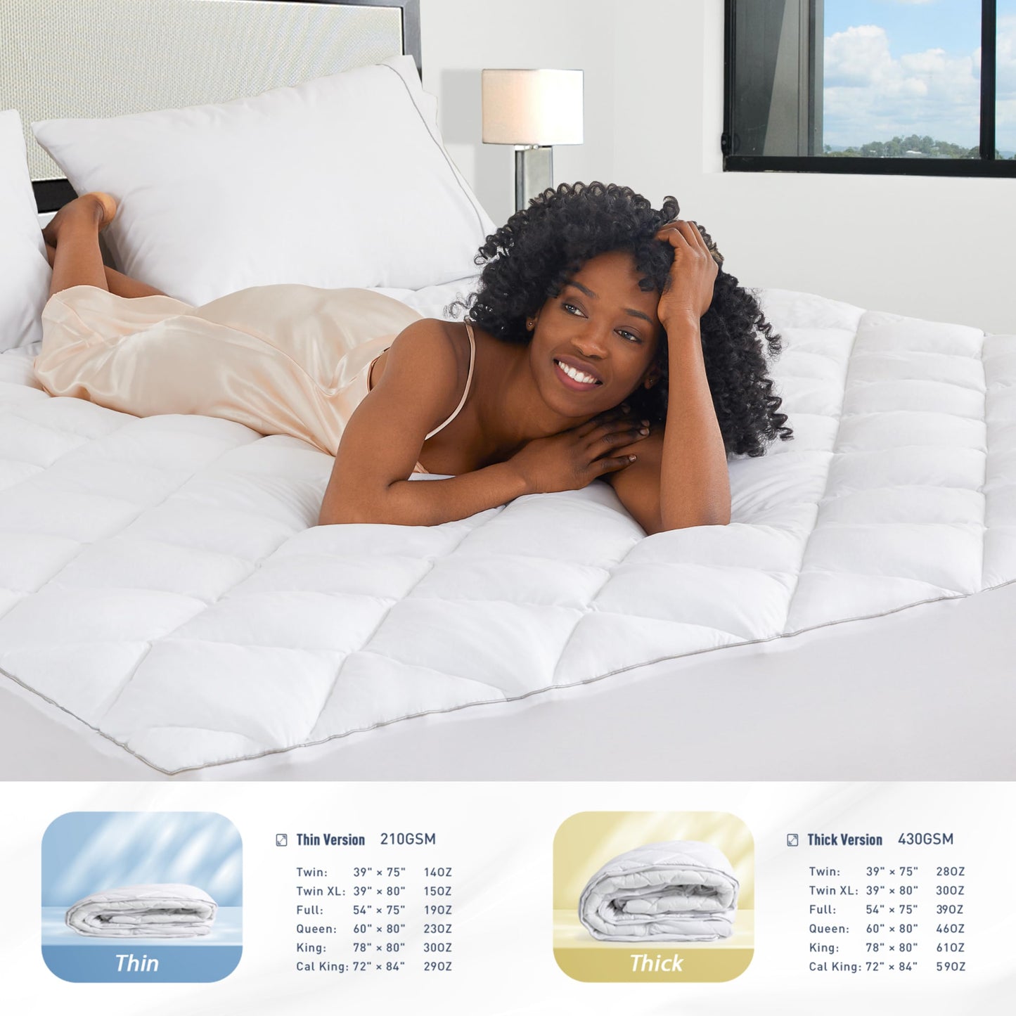 Sunflower Twin XL Mattress Pad Cover, Cotton Mattress Cover College Dorm Hypoallergenic, Extra Deep Pocket 18"-22" Quilted Mattress Protector Twinxl Size Thin Version, Soft Breathable and Noiseless