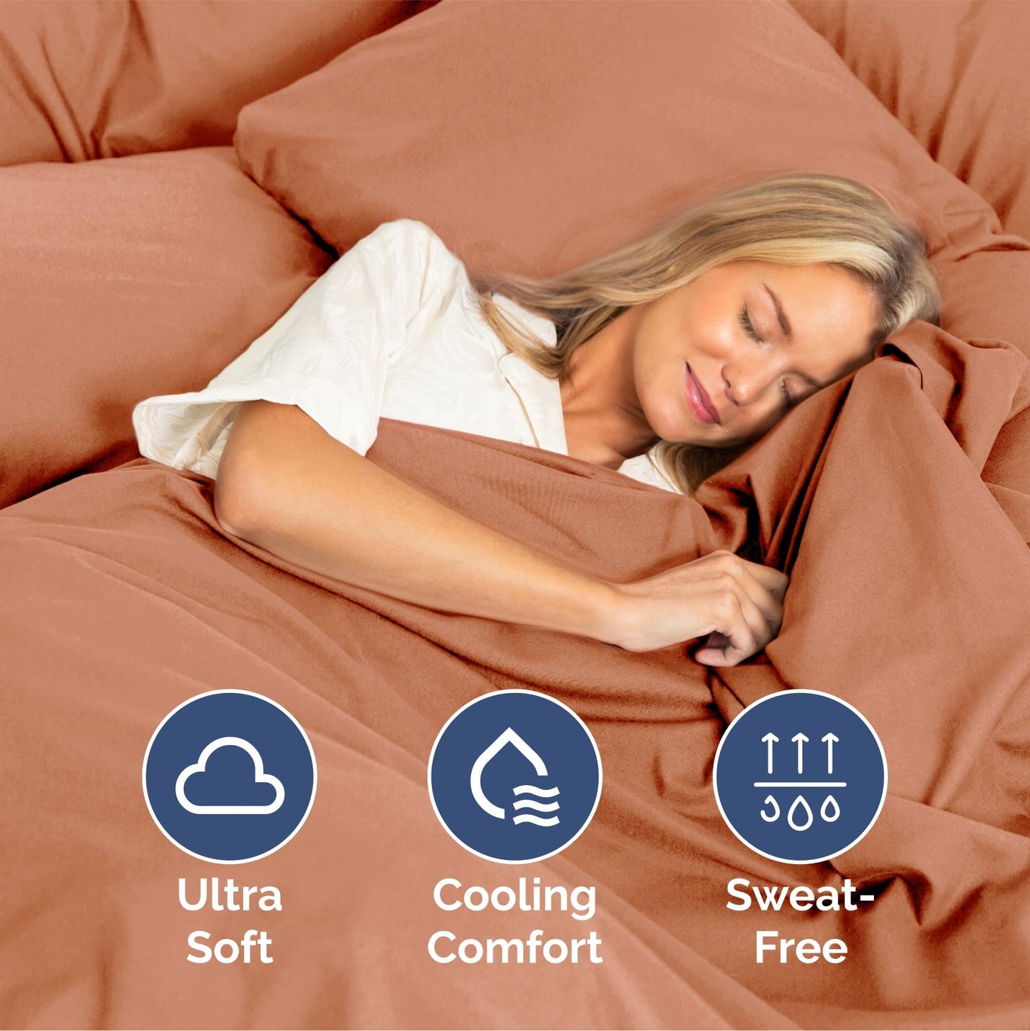 Queen Size 4 Piece Sheet Set - Ultra Soft & Cooling Bed Sheets - Fits 8 Inch to 16 inch Mattress - Wrinkle Free & Fade Resistant with Deep Pockets - Breathable, Comfy Hotel Luxury Bedding - Warm Peach