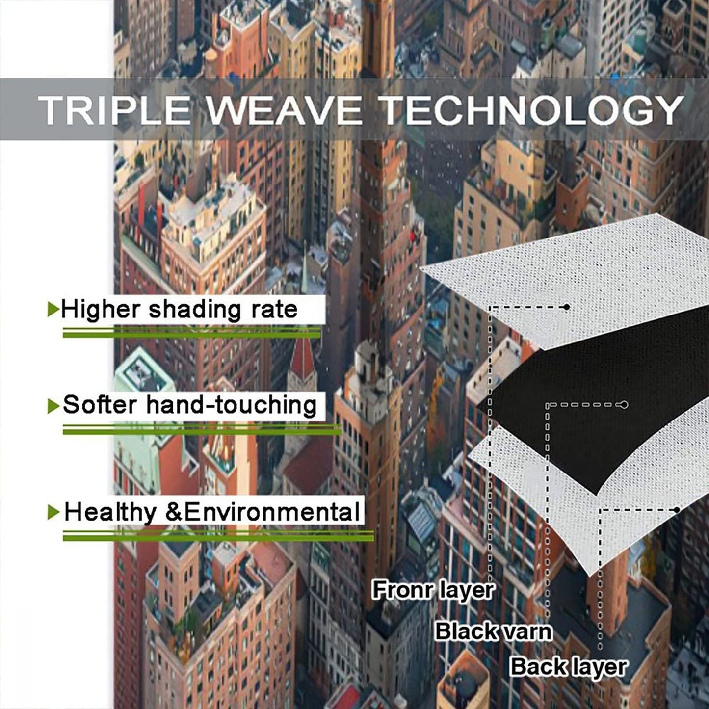Modern Curtains,New York City Scenery at Street with Skyscrapers Buildings Blackout Window Door Curtains for Bedroom Living Room Office Decor W42xL45in