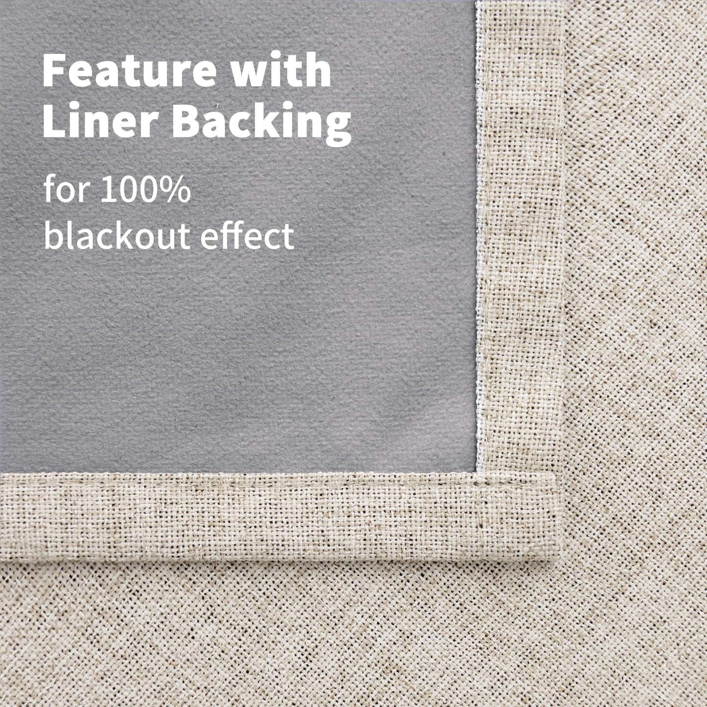 YoungsTex Linen Blackout Curtains 63 Inch Length for Bedroom, Room Darkening Window Drapes with Grommet Thermal Insulated Black Out Blinds for Living Room, 2 Panels, 52 X 63 Inch, Beige