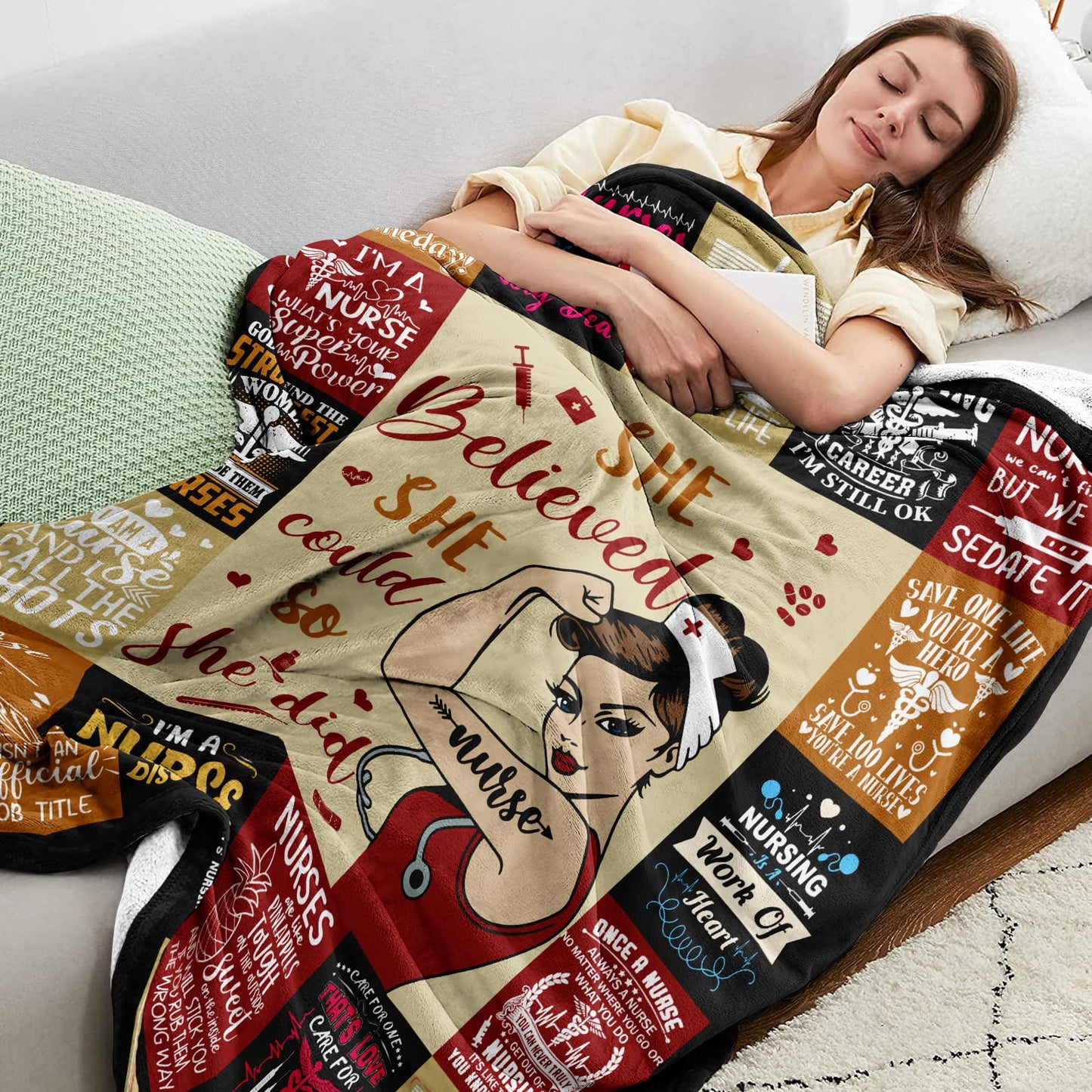 Ivivis Nurse Gifts for Women Nurse Appreciation Gifts RN Gifts for Nurses Nursing Student Graduation Nurse Retirement Birthday Gifts, Christmas International Nurses Day Gifts Throw Blanket 60”X50”