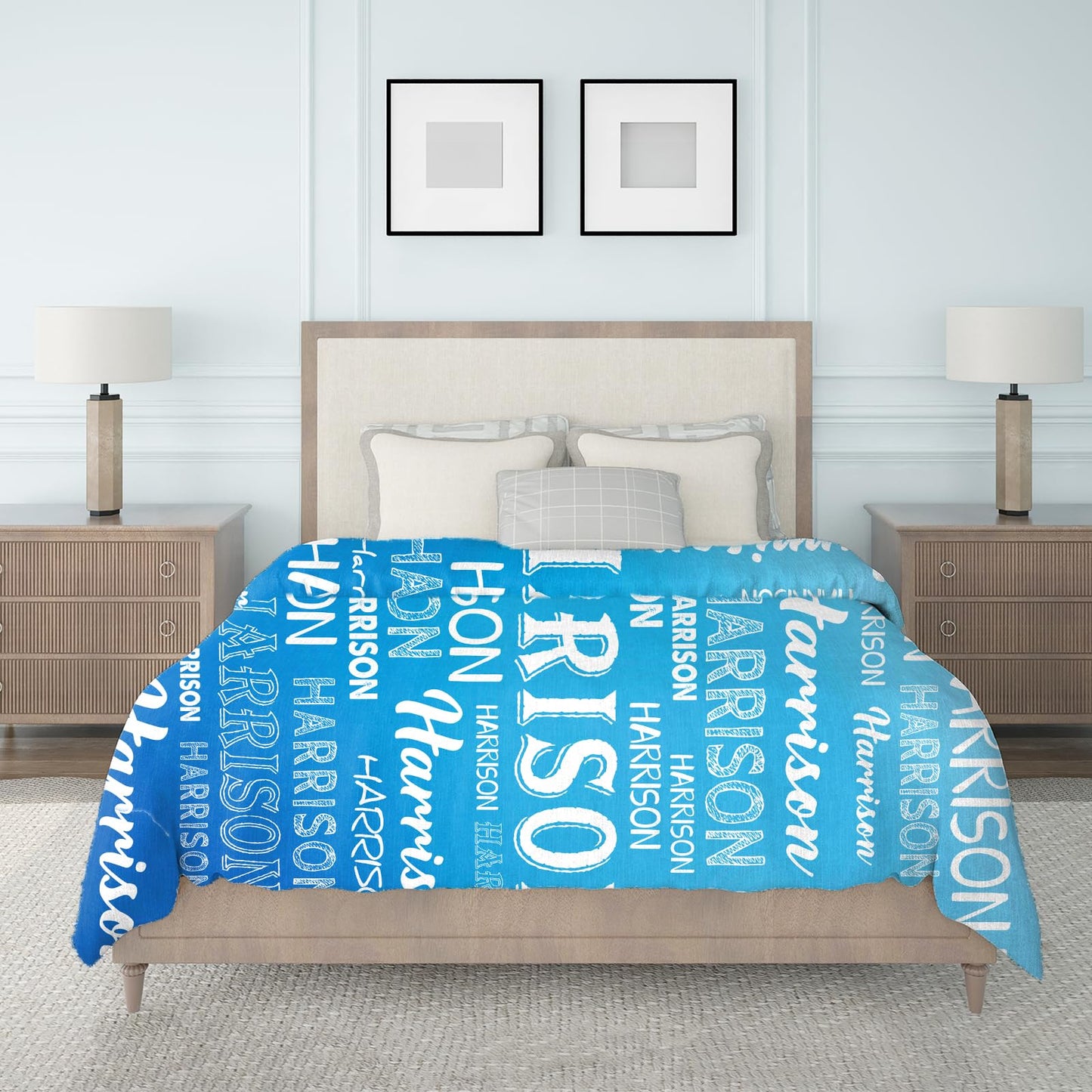 Custom Name Blanket, Personalized Throw Blanket with Names for Teen Girls Boys Kids, Customized Name Throw Blanket Customizable Gift for Kids Baby Adult Women Men Christmas Birthday - Printed in USA