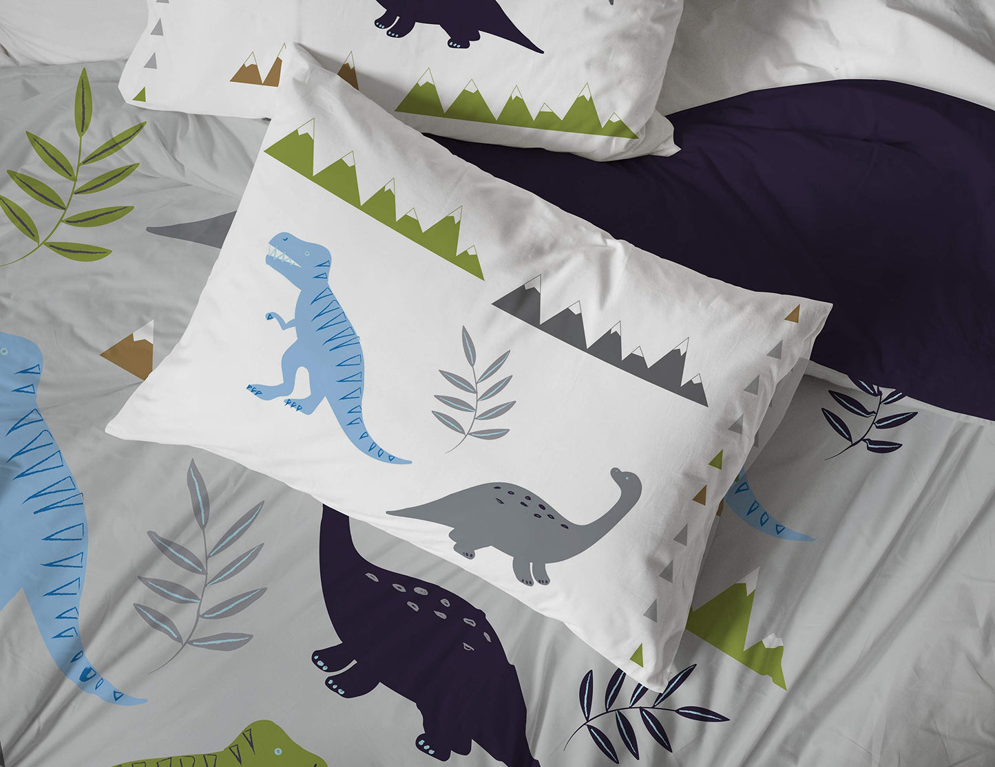 Jay Franco Trend Collector Dinosaur Roar 7 Piece Full Bed Set - Includes Comforter & Sheet Set - Super Soft Fade Resistant Microfiber Bedding