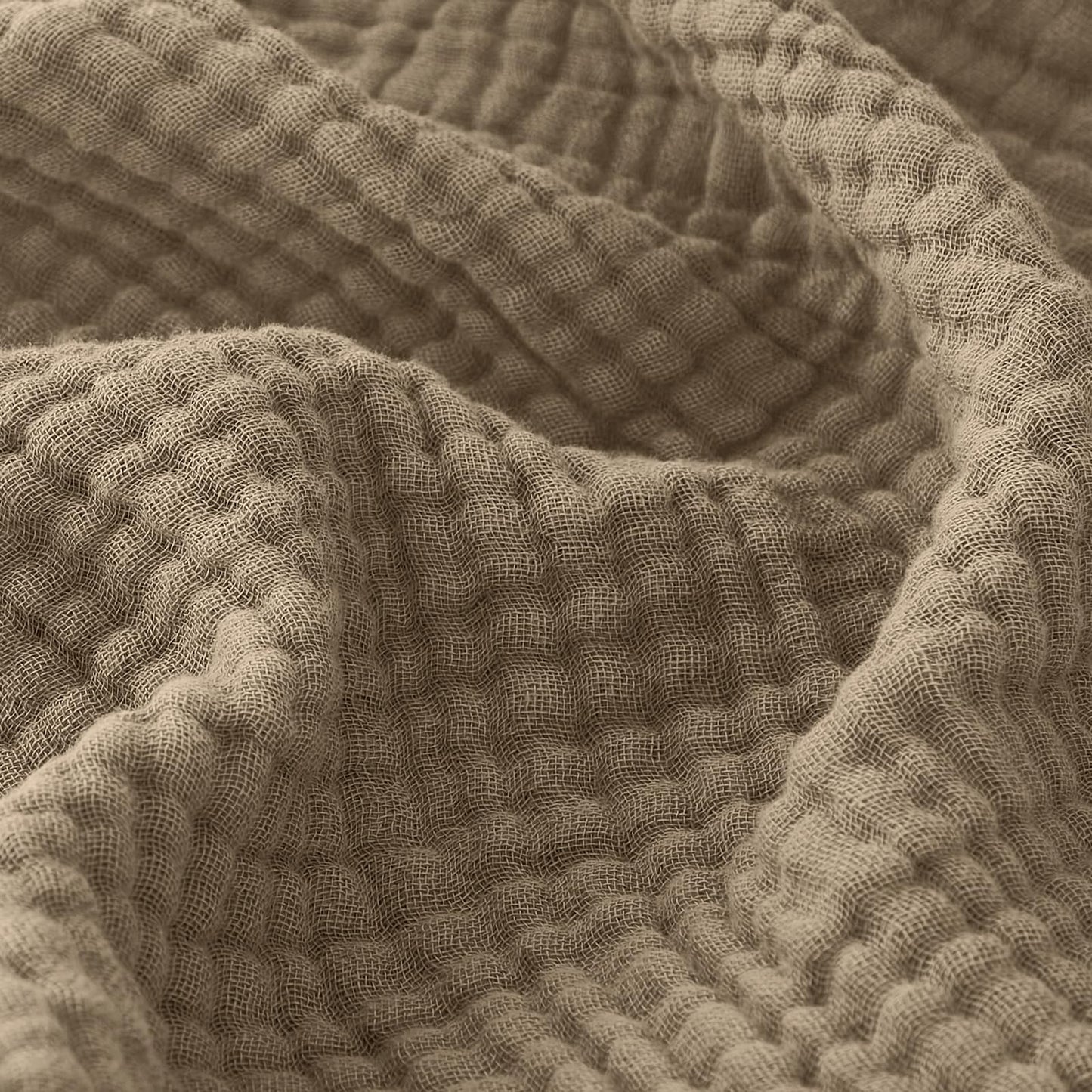 EMME Cotton Muslin King Blanket Bed Layering Bedspread Coverlet Breathable Gauze Soft Lightweight (Tan, 108"x90")