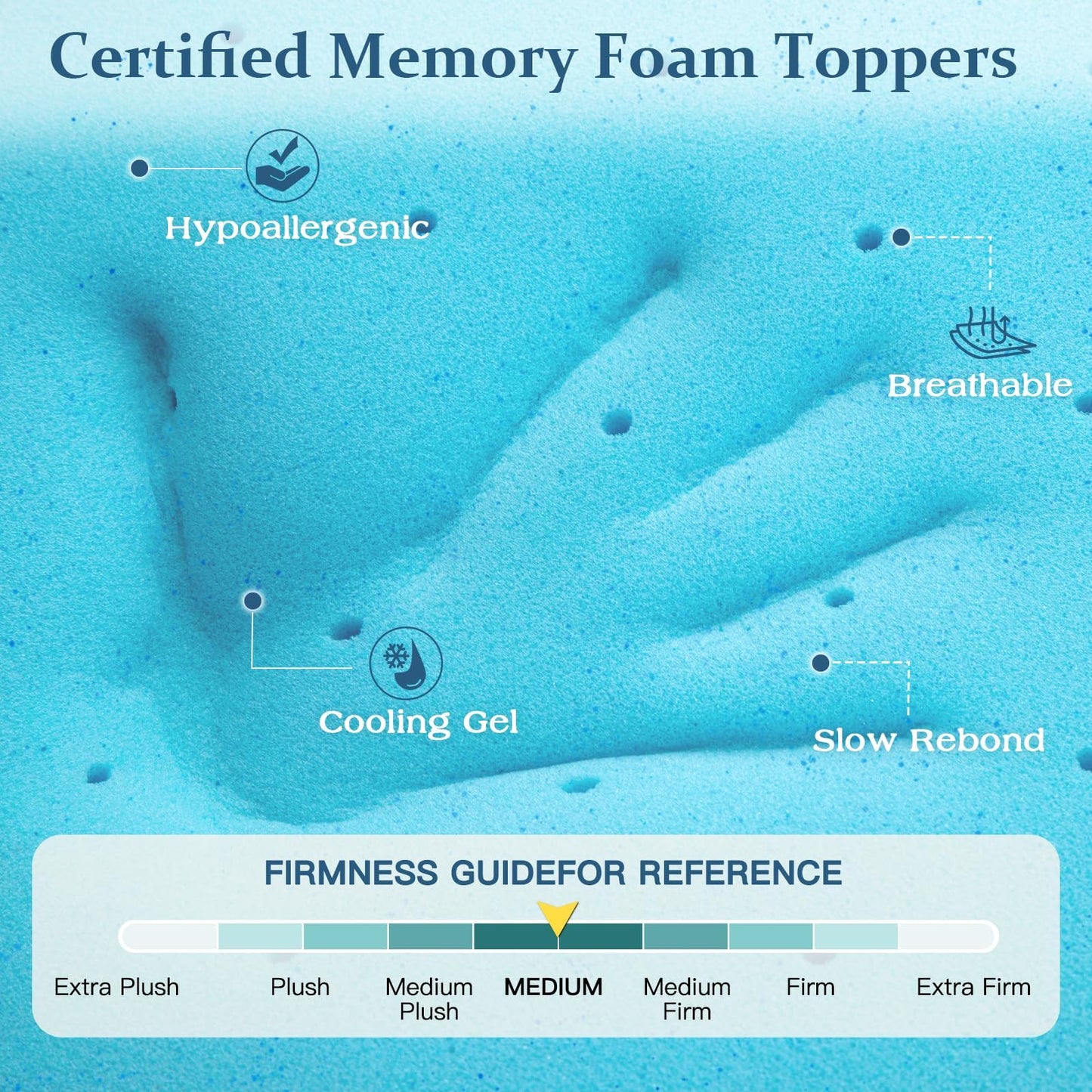 Airensky 2 Inch Memory Foam Mattress Topper, Cooling Gel Infused High Density Twin (39"x75") Topper with Removable Skin-Friendly Cover, Bed Topper for Pressure Relief Back Pain, CertiPUR-US Certifie