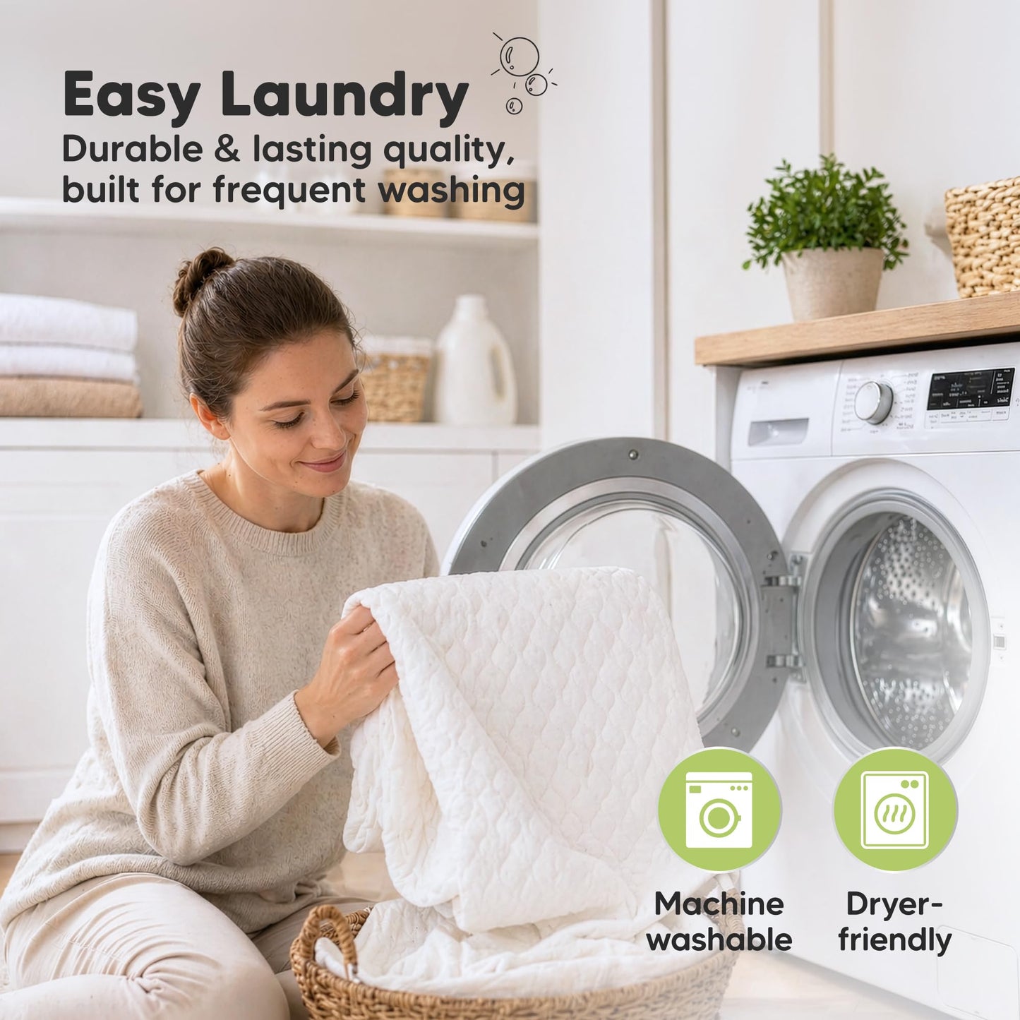 1-Pack Waterproof Twin XL Mattress Protector - Quiet Twin Size Toddler Mattress Protector Cover, 80"x39", Kids Toddler Bed Sheets, Soft Absorbent Quilted Cotton, Machine Washable (Soft White, Twin XL)