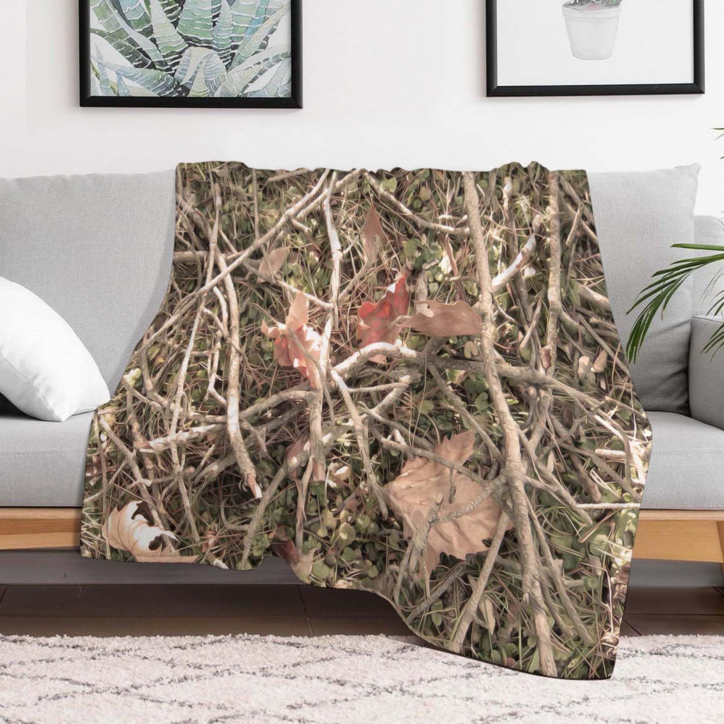 Throw Blanket 50x60 Inch,Camouflage Camo Forest Cozy Soft Lightweight Fuzzy Flannel Blanket 60x50 Inch Suitable for Couch Bed Sofa Living Room in All Seasons