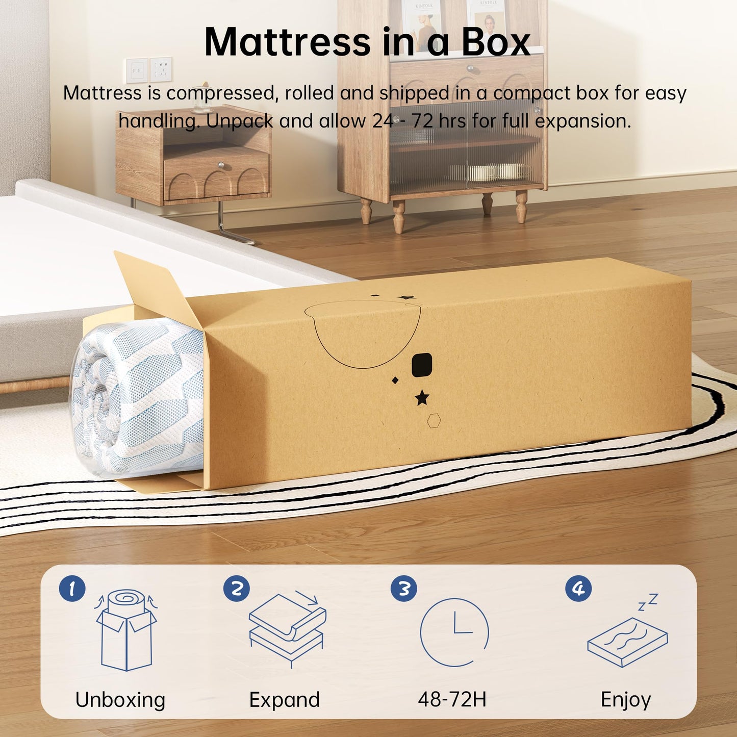 TFD Twin Size Mattress, 6 Inch Cooling Gel Memory Foam Mattress in a Box for Pressure Relief, No Fiberglass, Motion Isolation, Removable Washable Cover, Medium Firm, 75''L x 38''W