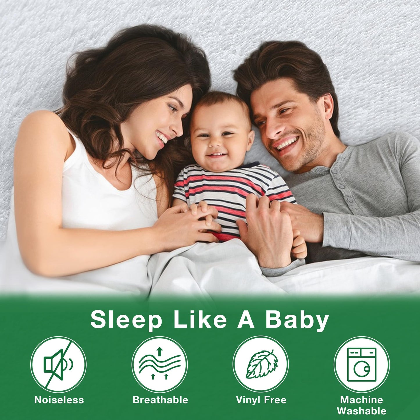 KUTUU Waterproof Mattress Protector, Extra Soft Twin Size Waterproof Mattress Protector, 6-16 Inches Depth, Elastic Skirt Design