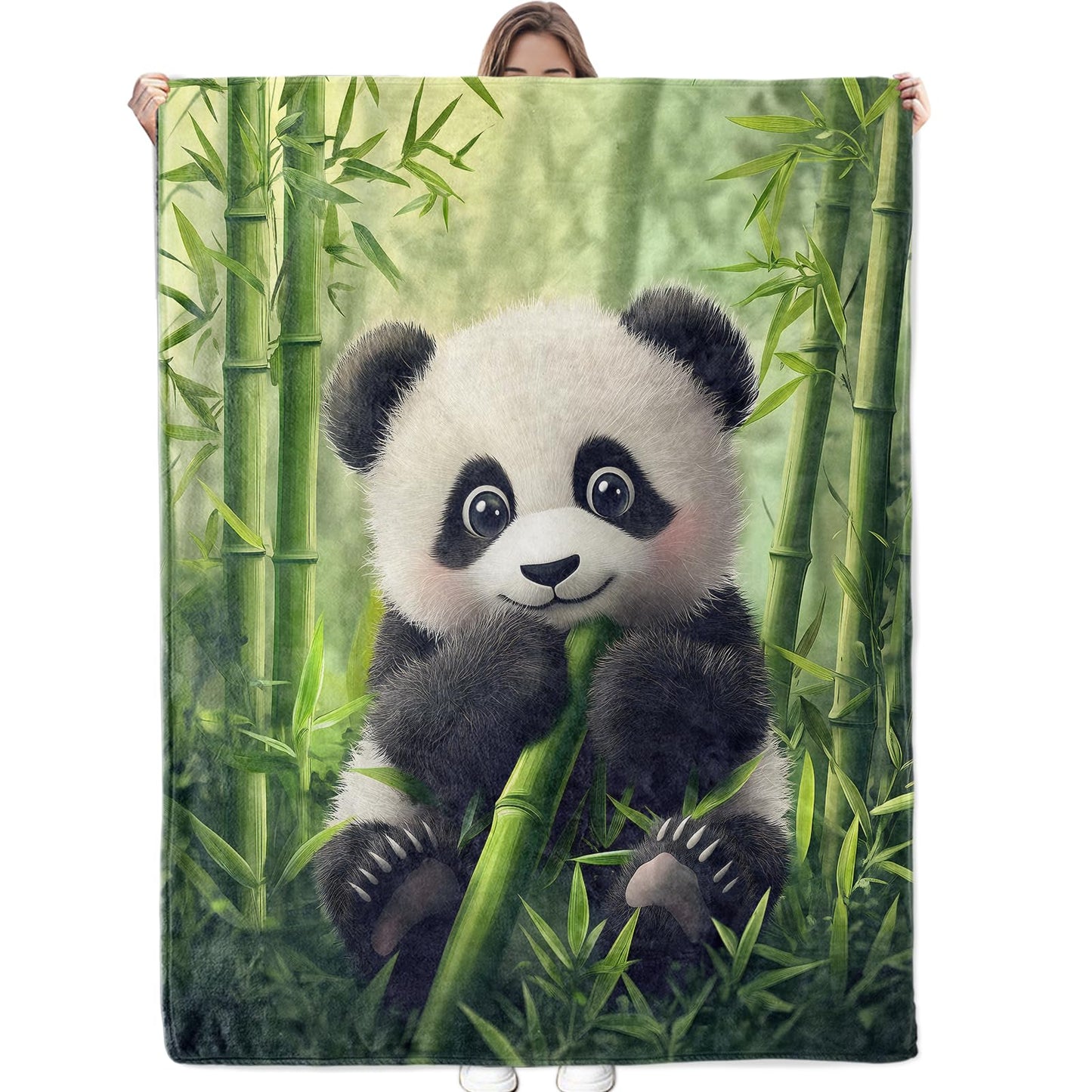 Bidesk Cute Panda Blanket Soft Cozy Throw Blanket for Adults Women Kids - Warm Yet Lightweight Flannel Blankets for Travel, Couch, Bed, Fuzzy Outdoor Comfort Wrap 60"×50"