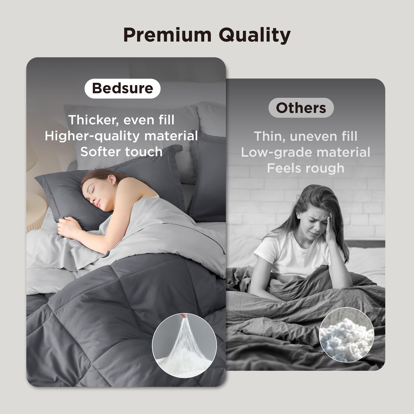 Bedsure Twin XL Comforter - 5 Pieces Reversible Dark Grey Bed in a Bag, Twin XL Bedding Comforter Set College Dorm Essentials with 1 Flat Sheet, 1 Fitted Sheet, 1 Pillowcase and 1 Pillow Sham