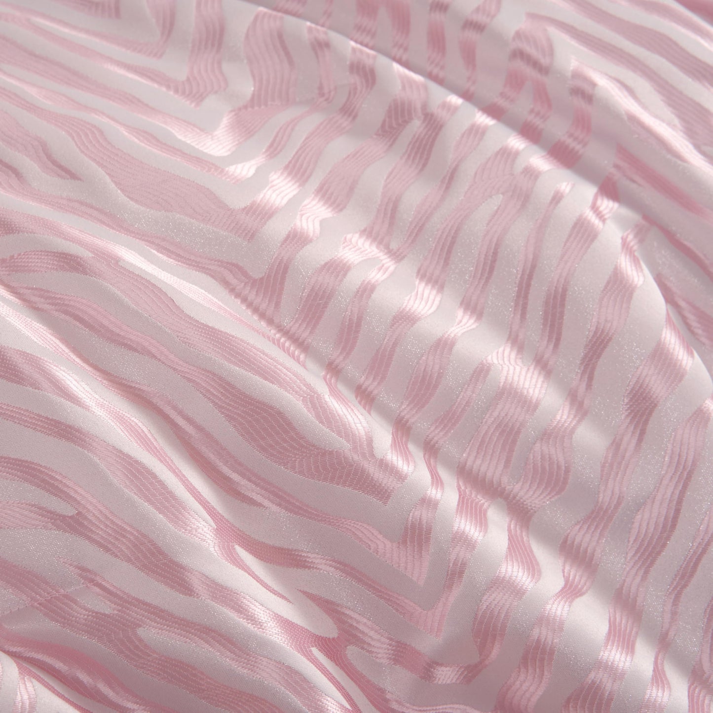 Juicy Couture Pink Marshmallow Sparkle Zebra Jacquard King Comforter Set - 3 Piece Stylish Bedding Ensemble