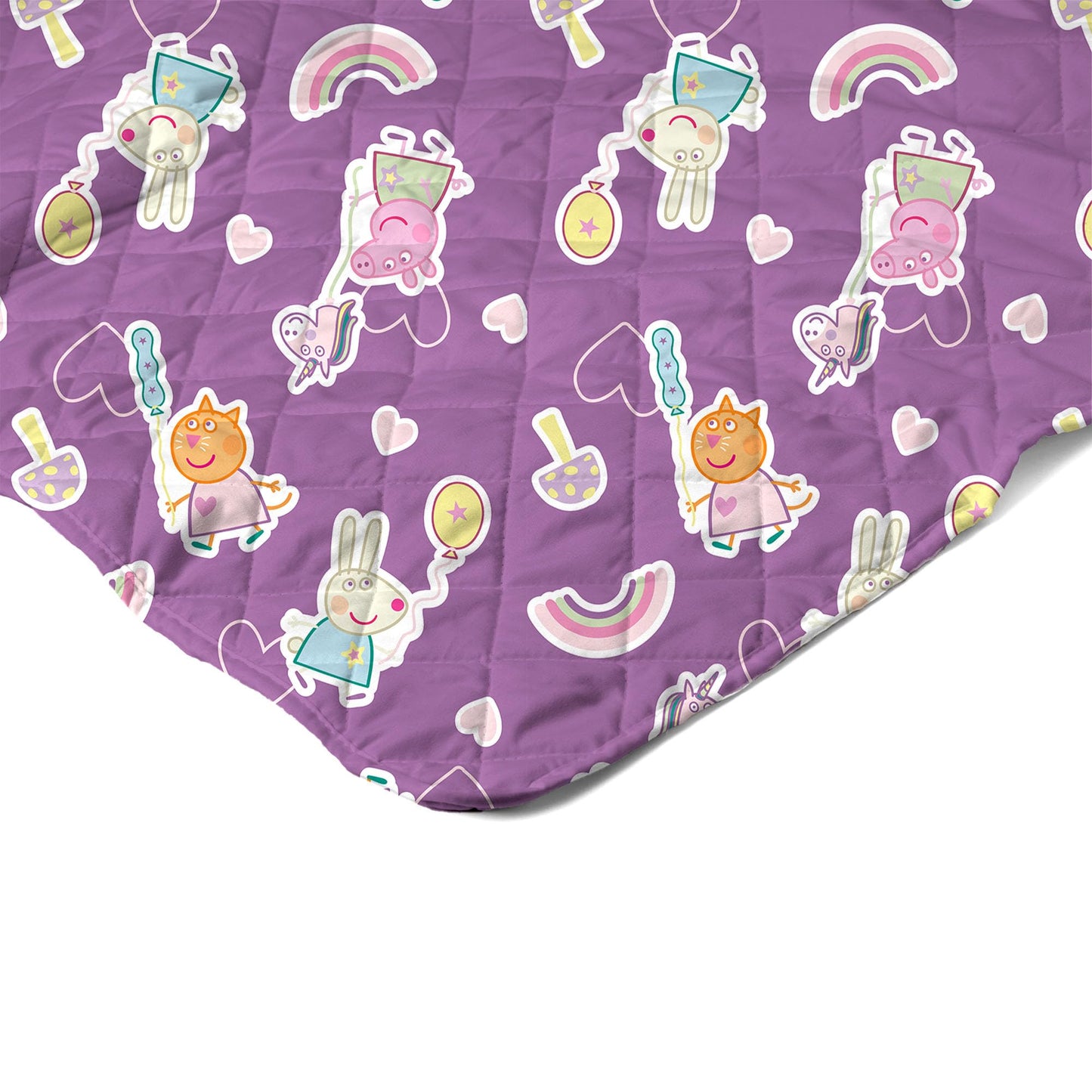 Peppa Pig Fairgrounds Quilted Throw Blanket – Soft Blanket for Kids Featuring Peppa Pig, Lightweight Bedding for Bed, Couch, or Sleepovers, 60 x 80 Inches