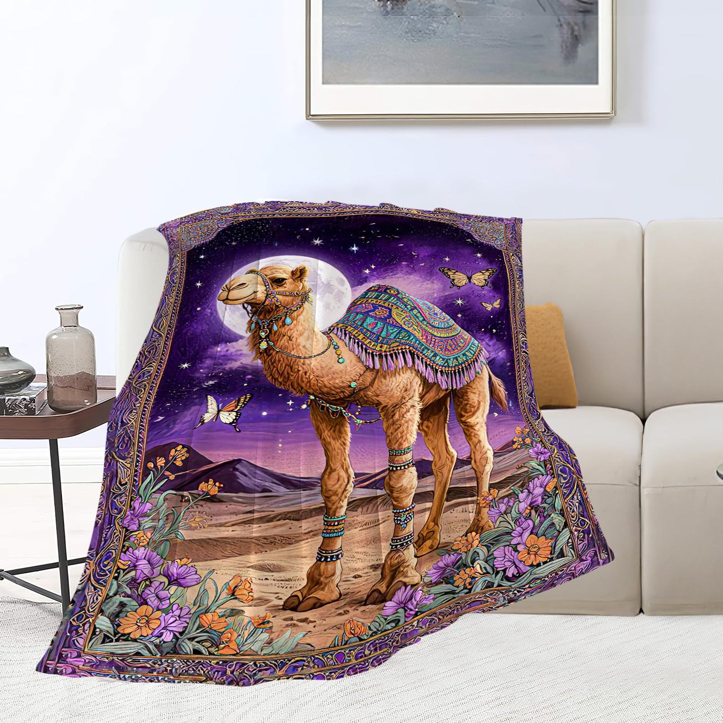 Camel Blanket Camel Lovers Throw Blanket Soft Warm Cozy Fleece Fuzzy Plush Desert Animals Flannel Blankets Gifts for Boys Girls Women Kids Adults 40"X50"