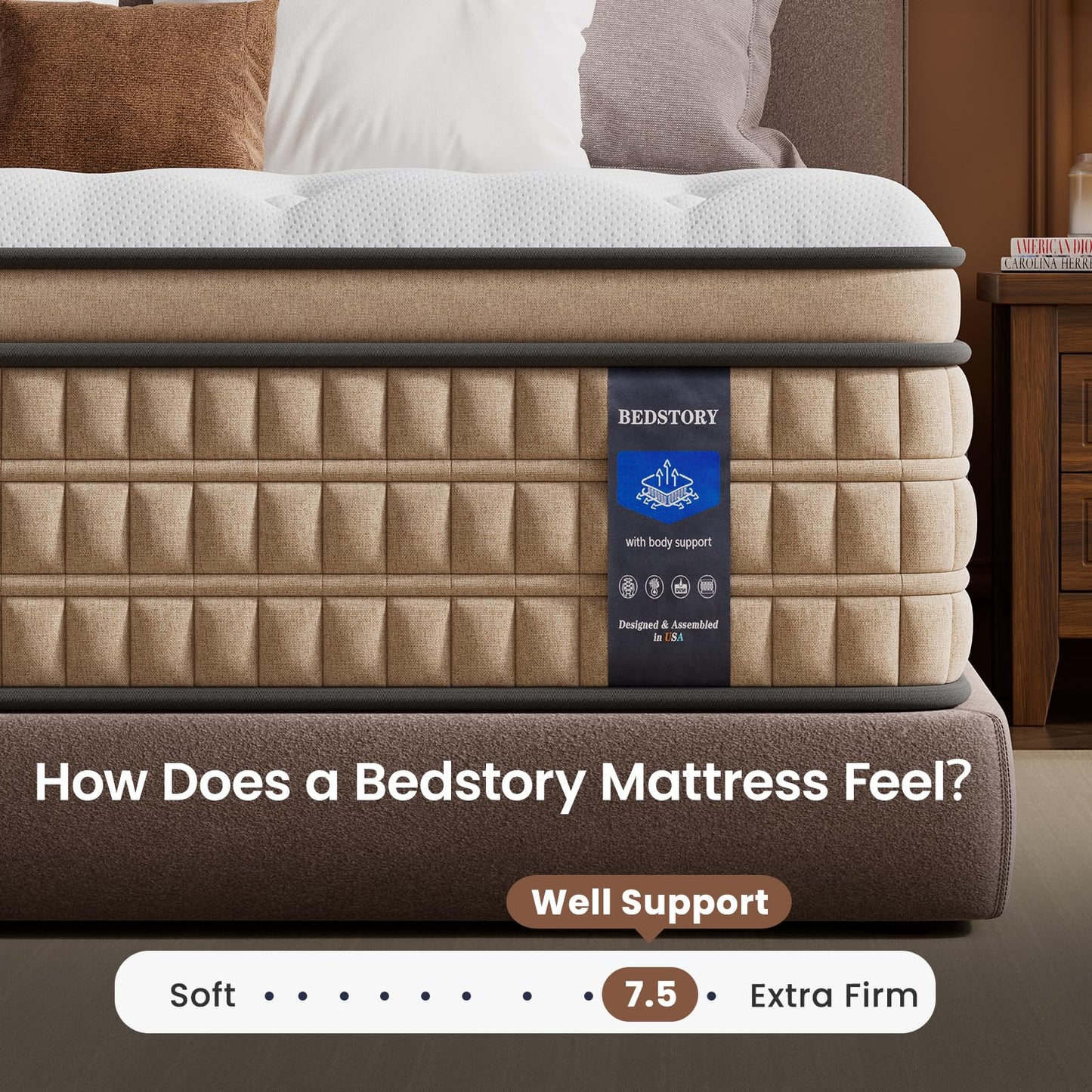 BedStory Extra Firm Queen Mattress 12 inch - Pain-Relieving Hybrid Mattress for Extra Lumbar & Hip Support - No Sagging Bed in a Box - 365-Night Trial - No Odor, Fiberglass-Free, CertiPUR-US Certified