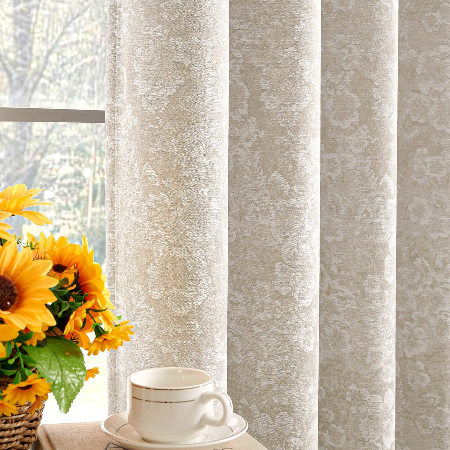 Slomebery Dusty Beige Blackout Curtains 52" W x 84" L inch 2 Panels