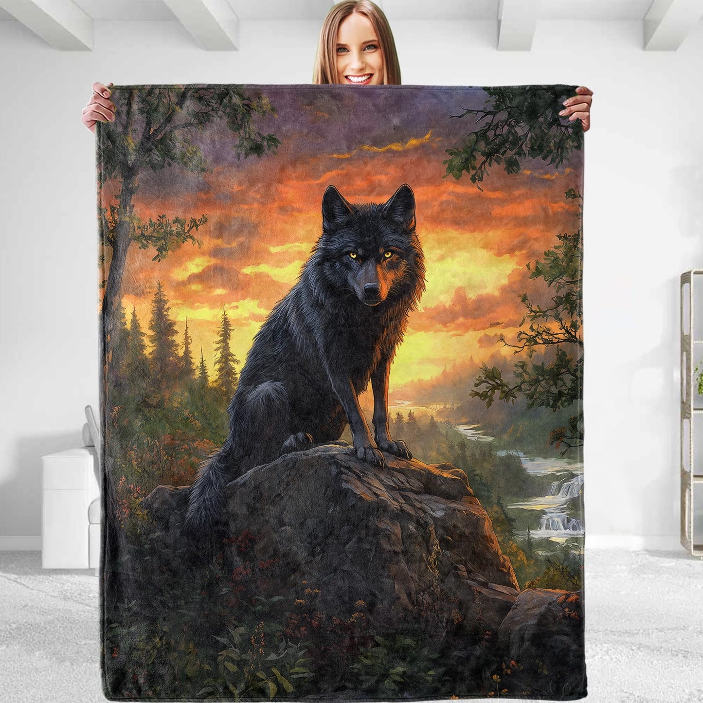 dhakalrlde Wolf Blanket - Plush, Soft, Comfy, Lightweight, Warm, Fuzzy, Cozy Flannel Throw Blanket Perfect for Couch, Travel, Bed, Office, Outdoor - 50in×60in(color37)