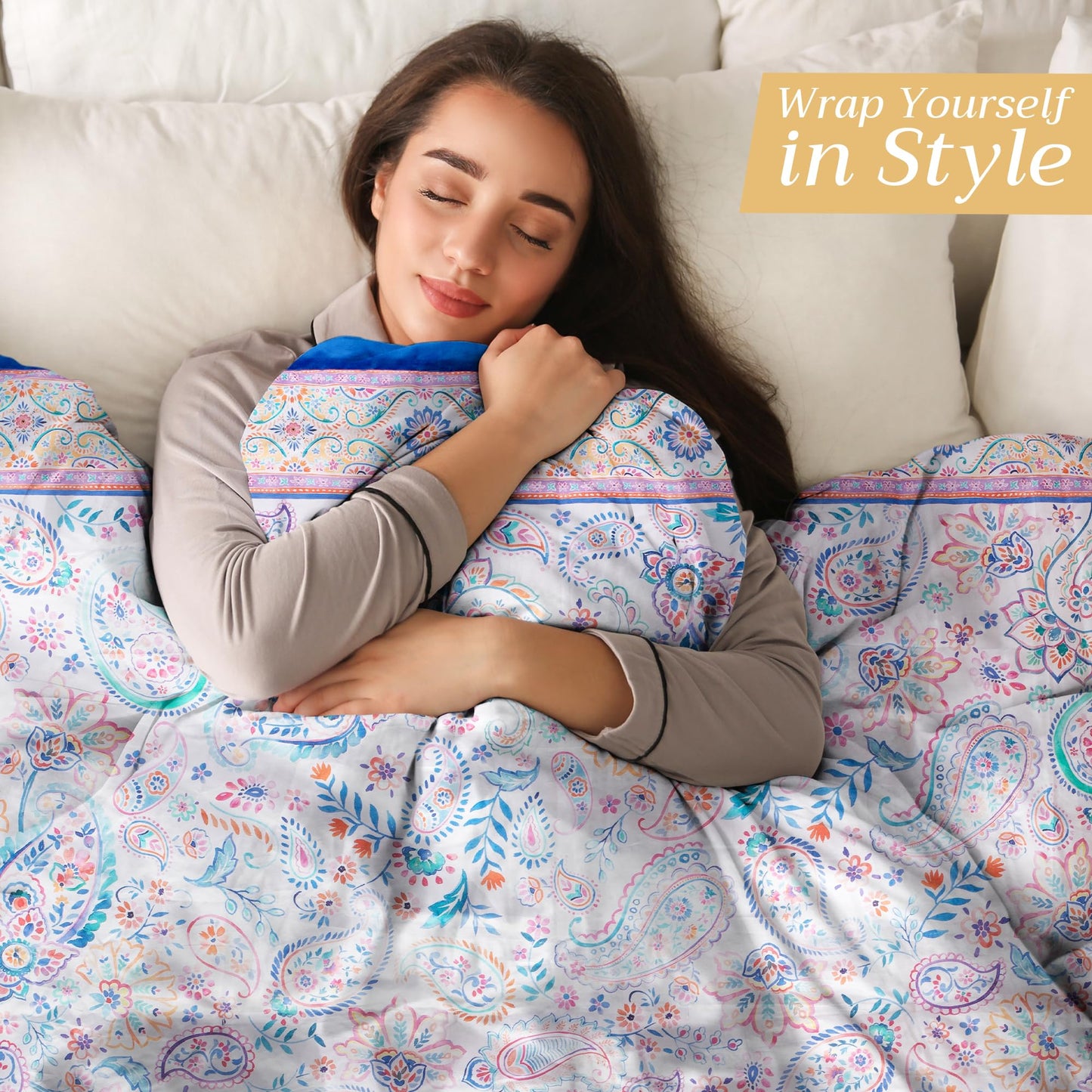 Maison d' Hermine Throw Blanket for Couch Lightweight Soft Warm Breathable Cotton Throw Blankets for Bed Girls Boys Women Men Gifts Travel Living Room Spring Summer (Indian Floral, 60" X 80")