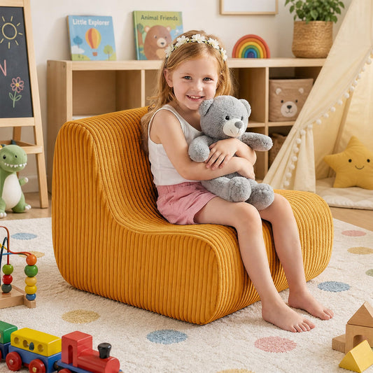 DAICO Kids Bean Bag Chair Ultra-Soft Toddler Bean Bag Sofa with Handle, Small Toddler Comfy Lazy Lounger Reading Foam Chairs for Playroom or Bedroom - Birthday Gift for Boys and Girls