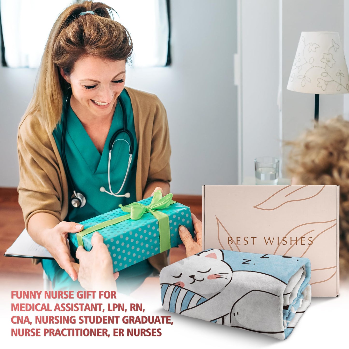 GoMelley Funny Nurse Gifts for Women Men, Nurse Week/Day Gifts 2026, Soft Flannel Blanket, Nurses Birthday, Appreciation, Graduation Gift, RN LPN Gift for Nurses Practitioner, 60"*50"