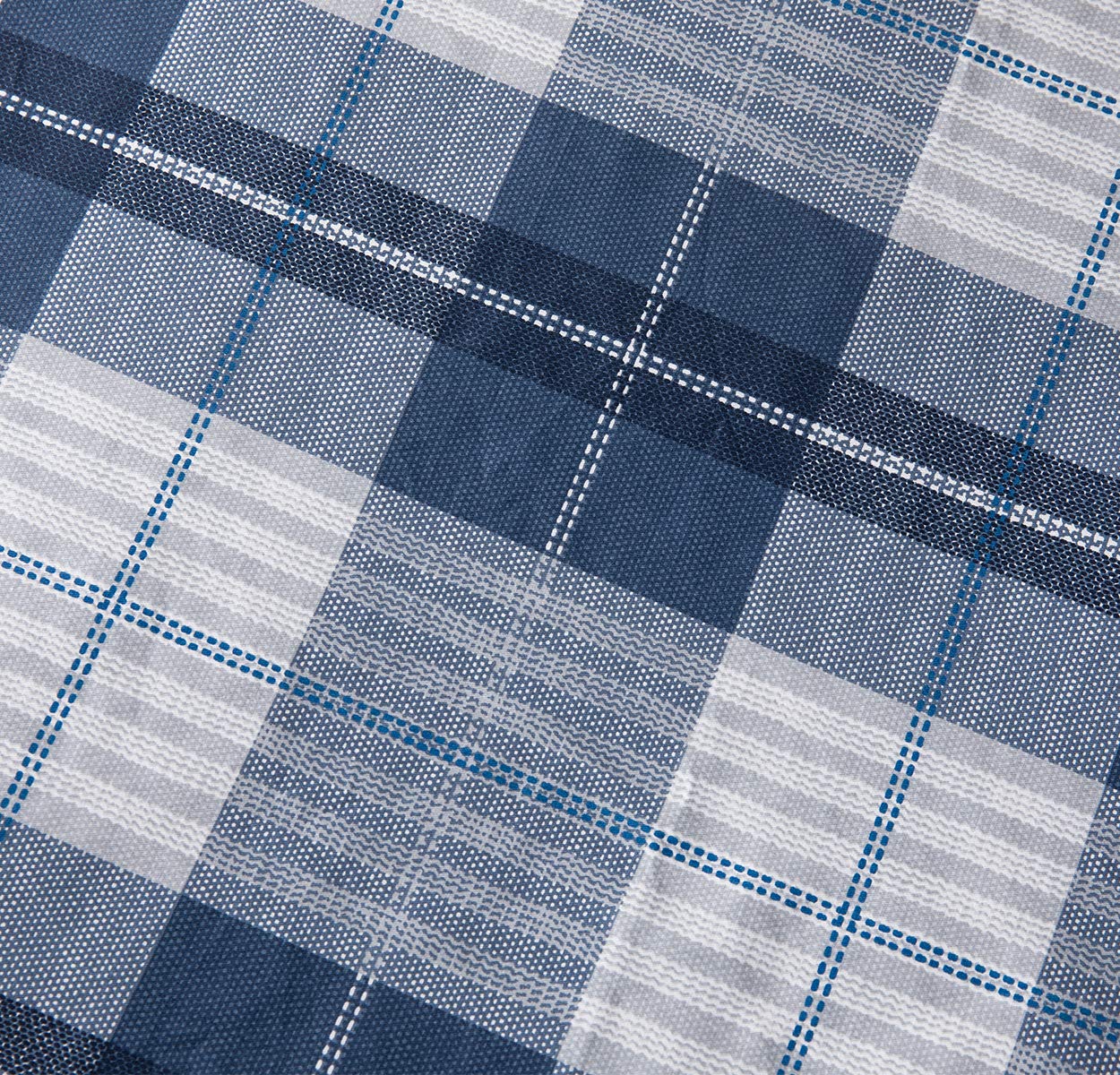 SLEEPBELLA Comforter King Size, 600 Thread Count Cotton Navy Blue & Grey Buffalo Pattern Blue Plaid Comforter Sets,Down Alternative Bedding Set 3Pcs (King, Navy Plaid)