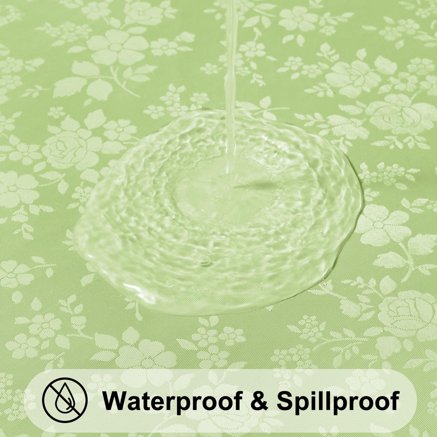 Smiry Rectangle Table Cloth, Waterproof Heavy Duty Vinyl Tablecloths, Wipeable Washable Table Cover for Kitchen and Dining Room (Sage Green, 60" X 120")