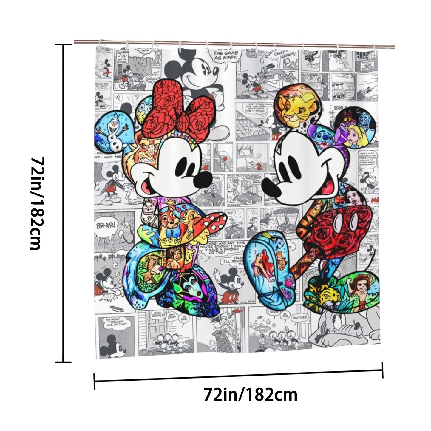 STONEGLOW Anime Bathroom Shower Curtain 72" x 72", Cute Shower Curtain with Hooks, Bath Decoration Accessories Home Decor