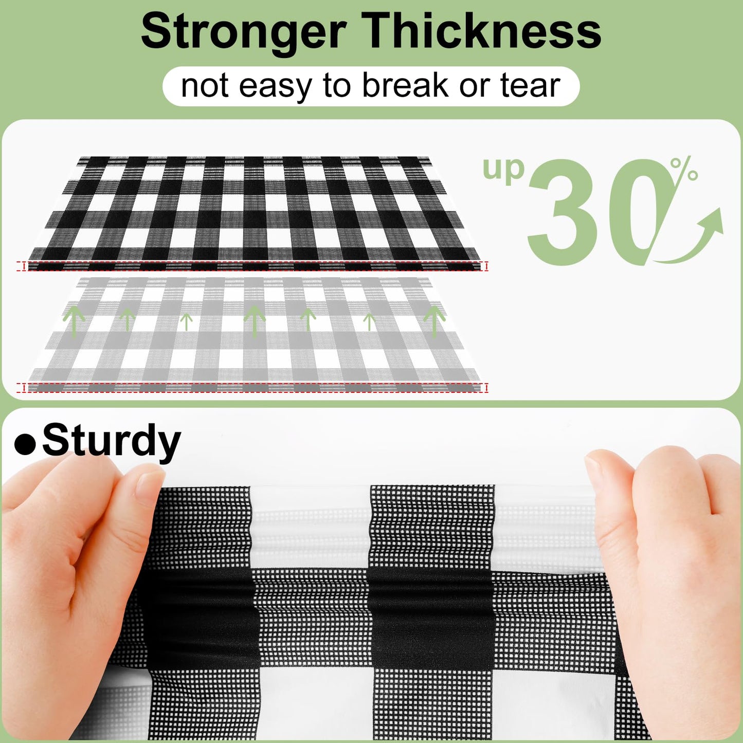 misaya 3 Packs Buffalo Disposable Table Cloth, 54 x 108 Inch Waterproof Plastic Tablecloth, Rectangle Black and White Checkered Table Covers for Picnic, Birthday, Party, Back to School