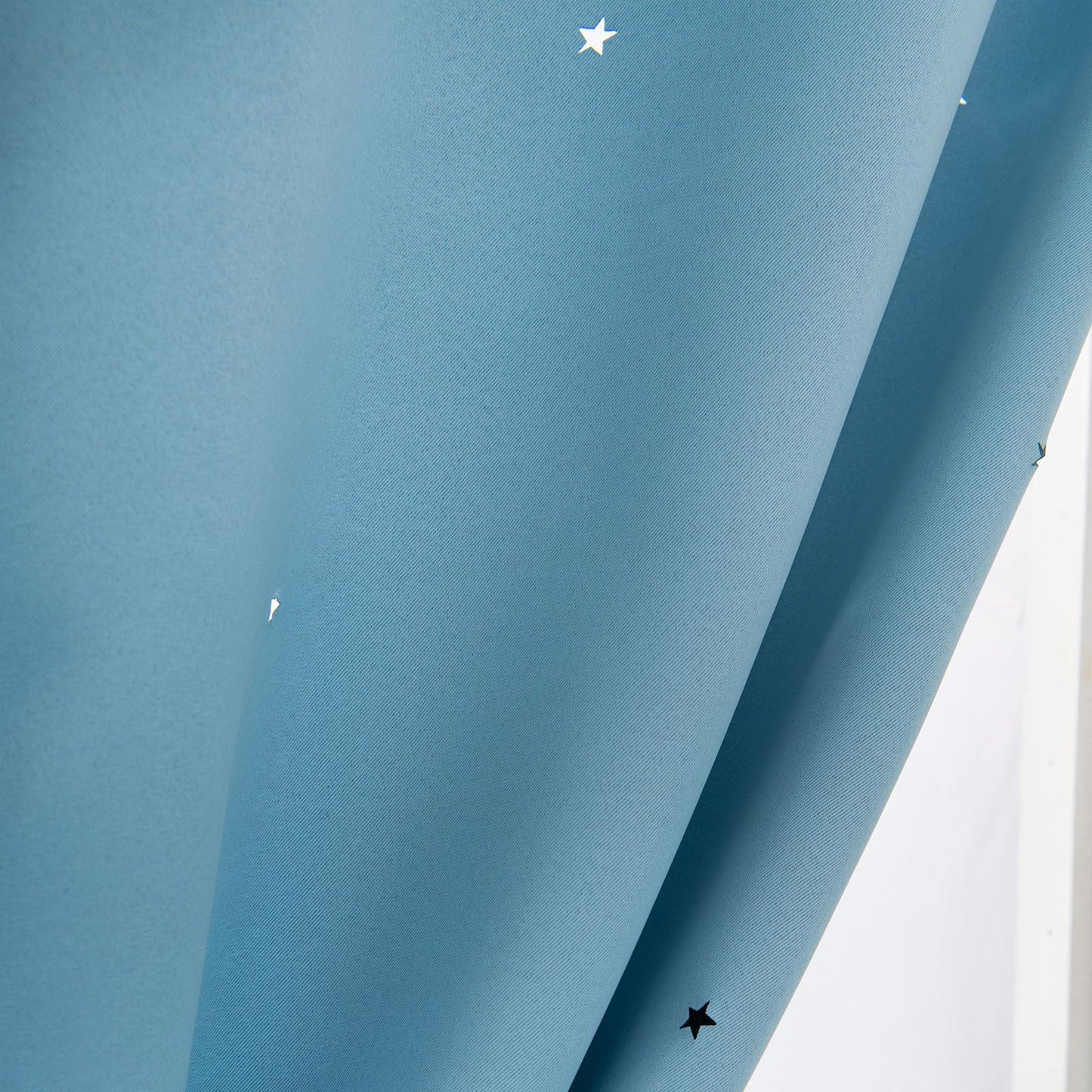 Blue Shooting Star Pattern Living Room Bedroom Blackout Insulated Double Layer Curtains for Girls Bedroom Kids Room Decor(47" W x 66.9" L)