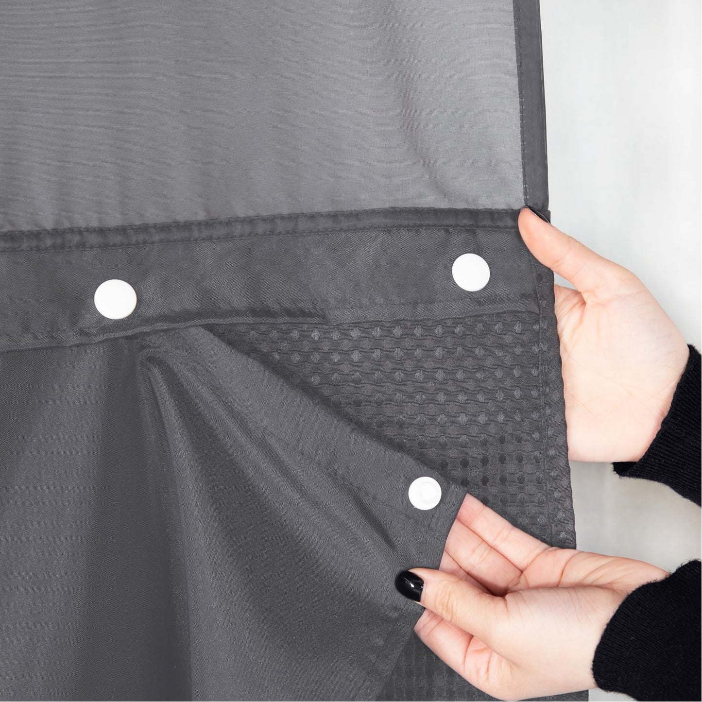 eachope 1 Pack Fabric Snap-in Shower Curtain Liner Replacement,Compatible with No Hook Shower Curtain with Snap in Liner, Removable & Water-Repellent,Machine Washable,70x57,Grey