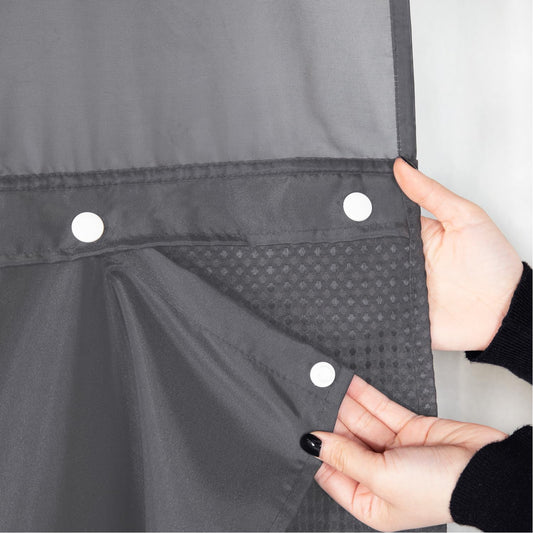 eachope 1 Pack Fabric Snap-in Shower Curtain Liner Replacement,Compatible with No Hook Shower Curtain with Snap in Liner, Removable & Water-Repellent,Machine Washable,70x57,Grey