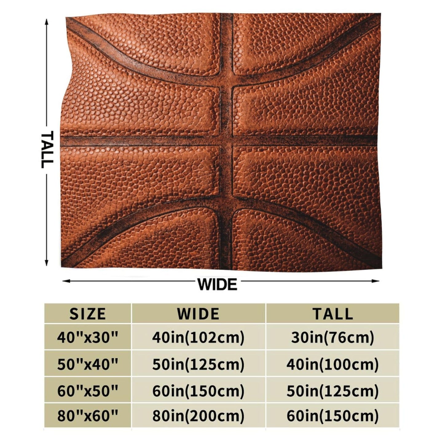 Gbuzozie Basketball Sport Theme Fleece Blanket Lightweight Ultra-Soft Basket Ball Texture Throw Blanket for Sofa Couch Bed Camping Travel - Super Soft Cozy Microfiber Blanket 50"X40"