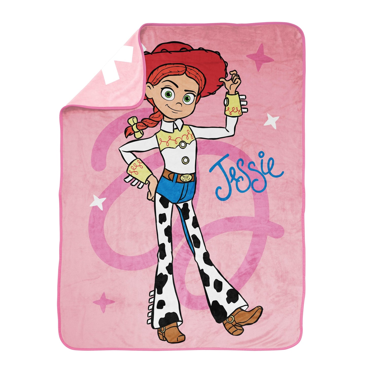 Jay Franco Plush Throw Blanket – 46" x 60" Inches Kids Hero Soft & Cozy Fleece Throw for Bedroom & Couch Décor, Official Licensed Product, Pink - Toy Story Jessie