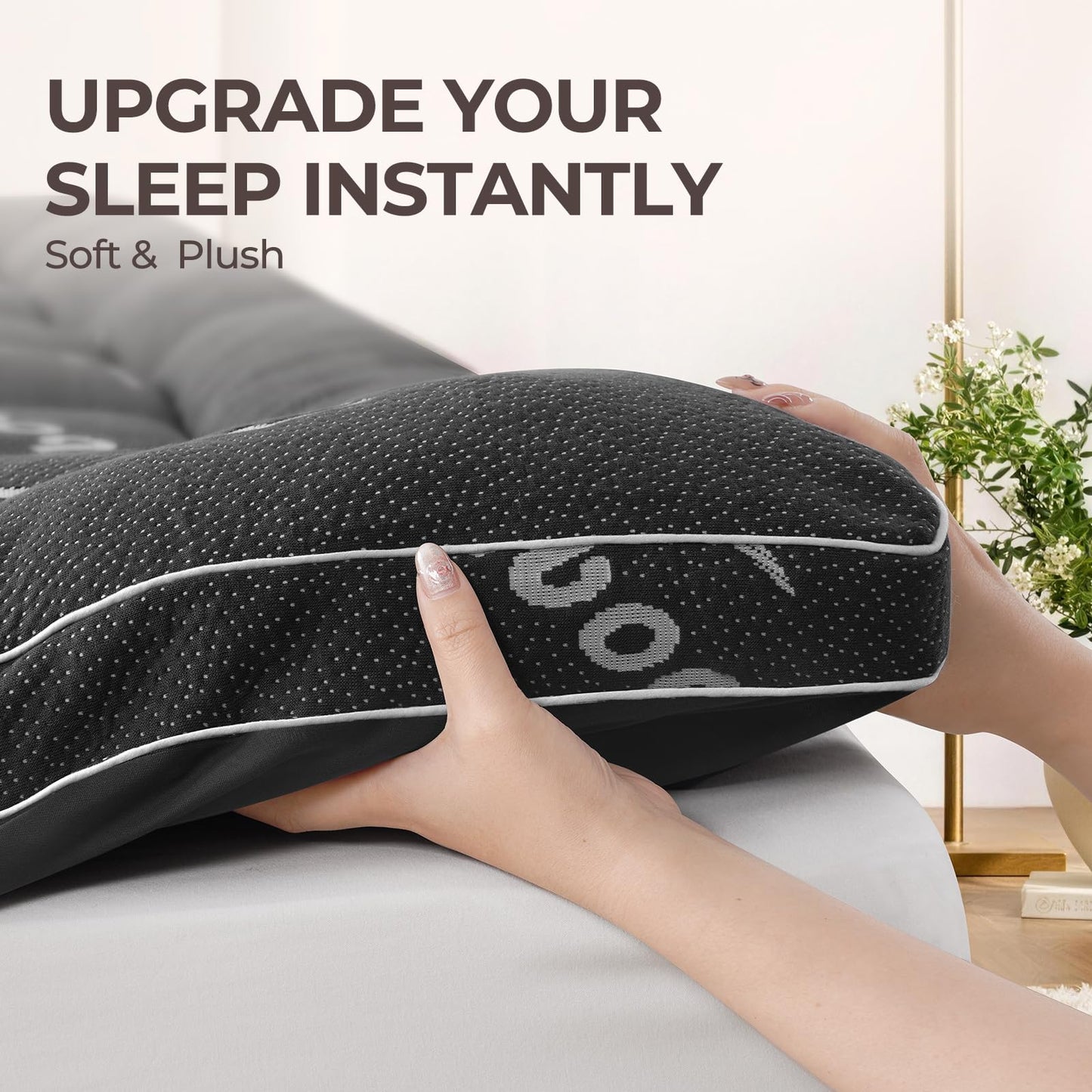 KELTARO Mattress Topper Queen Size,Viscose Made from Bamboo Extra Thick Mattress Pad 8-21" Deep Pocket Soft Down Alternative Fill Mattress Protector Pillow Top Mattress Cover(60x80 Inches) Dark Gray