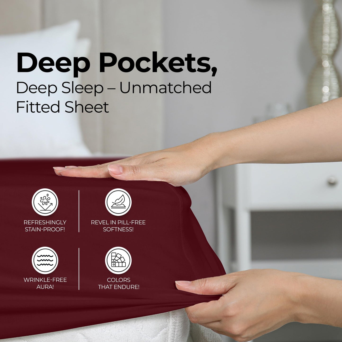 Utopia Bedding Full Fitted Sheet - Bottom Sheet - Deep Pocket - Soft Microfiber - Shrinkage and Fade Resistant - Easy Care -1 Fitted Sheet Only (Red Burgundy)