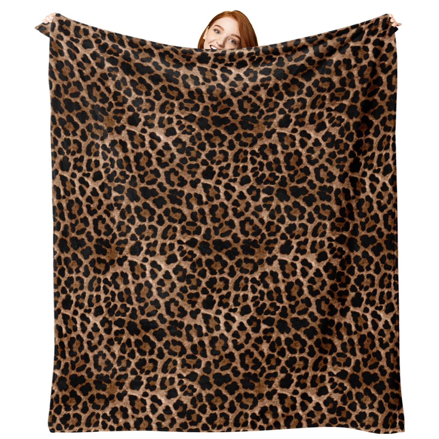 Zzkol Leopard Print Flannel Throw Blanket, Classic Cheetah Print Throw for All Season Decor, Birthday Gifts for Adults Men Women, Soft Blankets for Bedding Sofa 50" x 60"