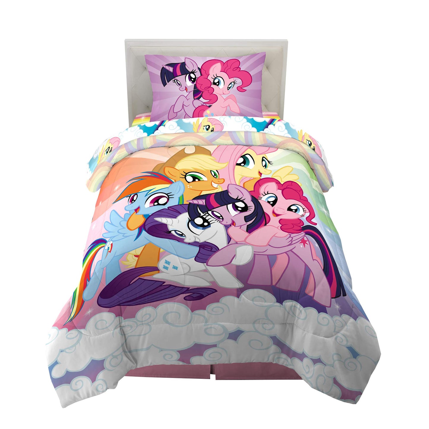 Franco Kids Bedding Super Soft Microfiber Comforter and Sheet Set, 4 Piece Twin Size, Unicorn My Little Pony