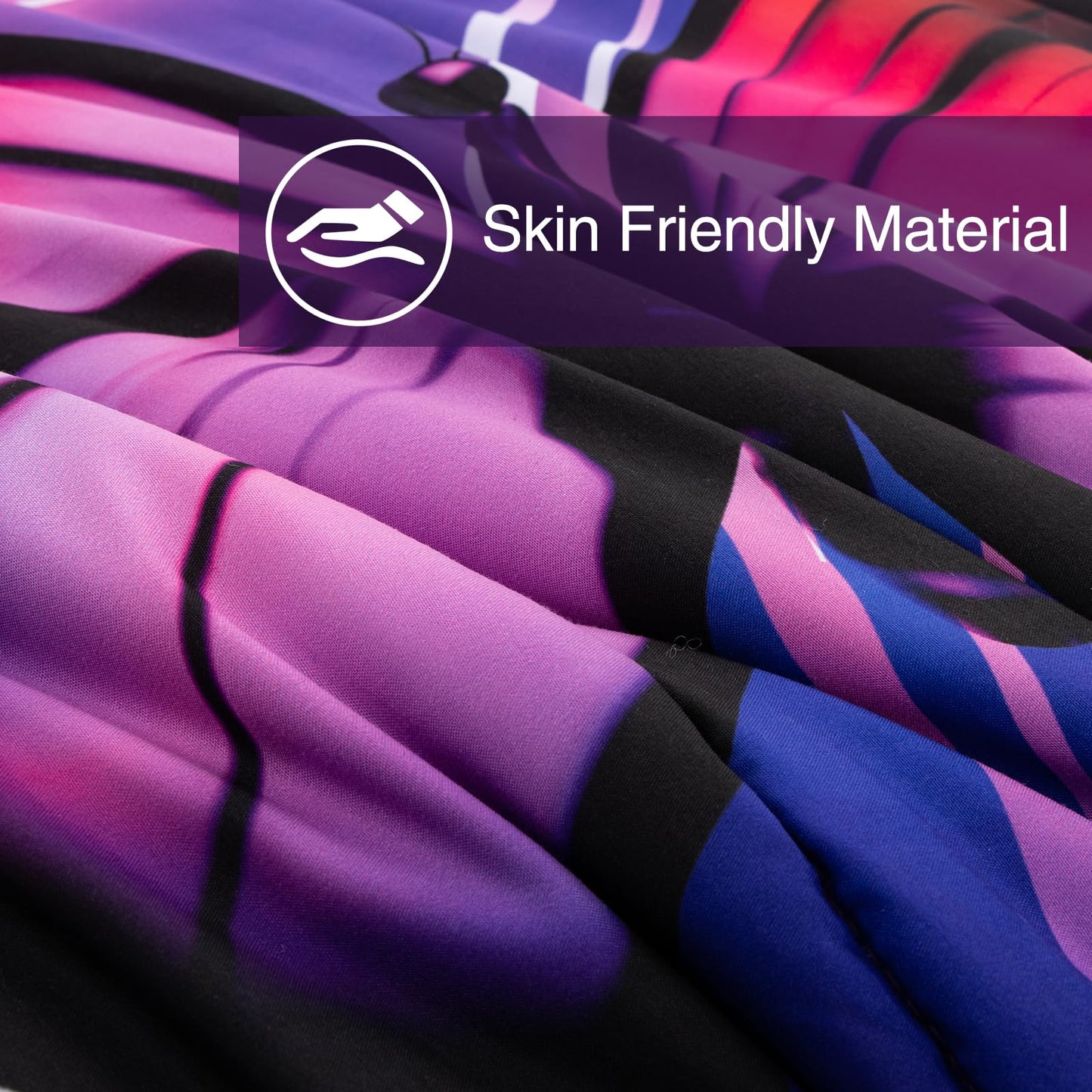 A Nice Night Galaxy 6pcs Bed in A Bag Purple and Blue Dreamy 3D Butterfly Printed, Butterflies Bedding Twin Comforter Set, for Girls Kids Teens