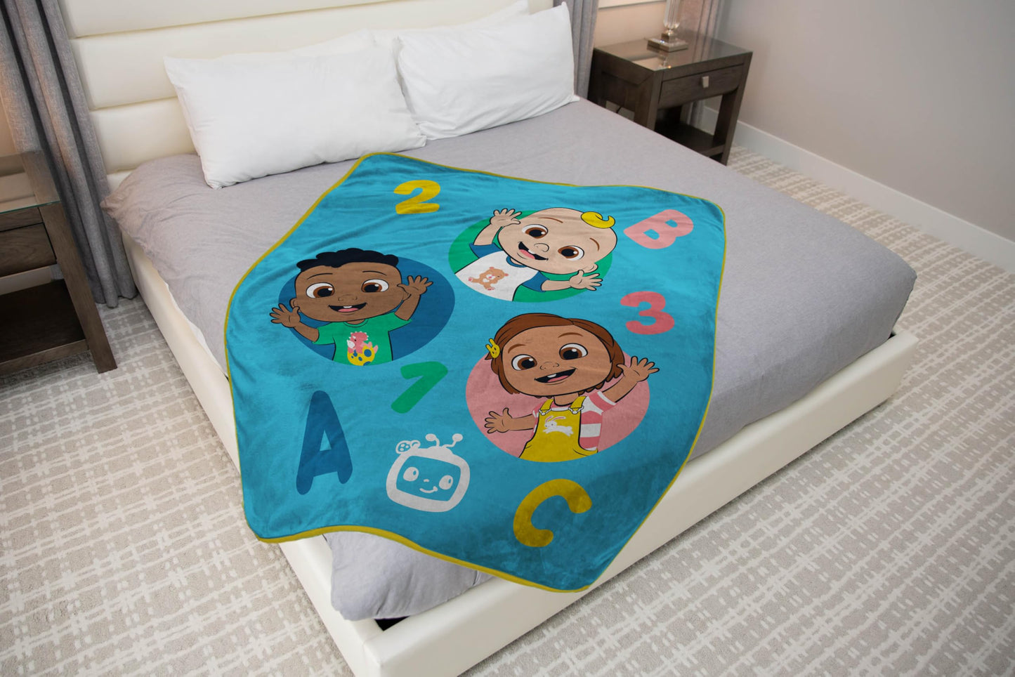 Sunny Side Up CoComelon Plush Throw Blanket - Measures 46 x 60 Inches - Super Soft & Cozy Fleece Kids Bedding