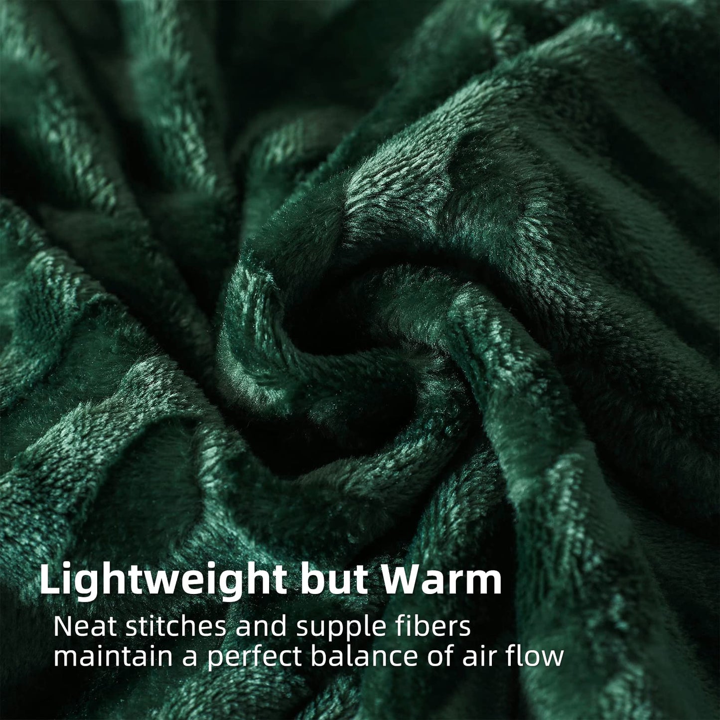 Whale Flotilla Flannel Fleece King Size Bed Blanket, Lightweight Breathable Soft Bedspread Plush Fluffy Coverlet Chevron Design Decorative Blanket for All Season, 90x104 Inch, Emerald Green
