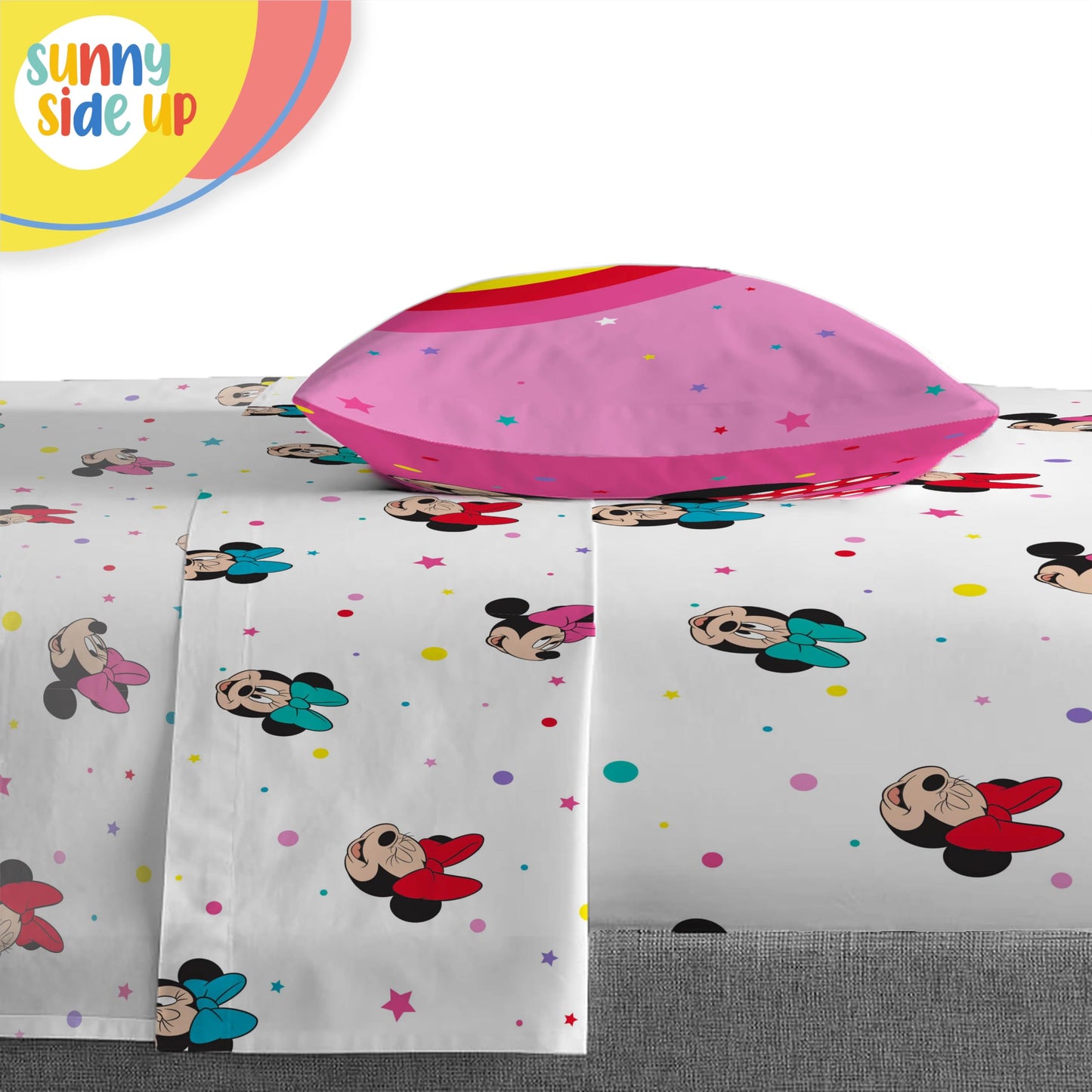 Disney Minnie Mouse Kids Comforter Set Twin - 5 Piece Girls Bed in a Bag, Reversible Comforter, Sheets, Pillowcase & Sham - Super Soft Machine Washable Fade Resistant Microfiber, Oeko-TEX Certified
