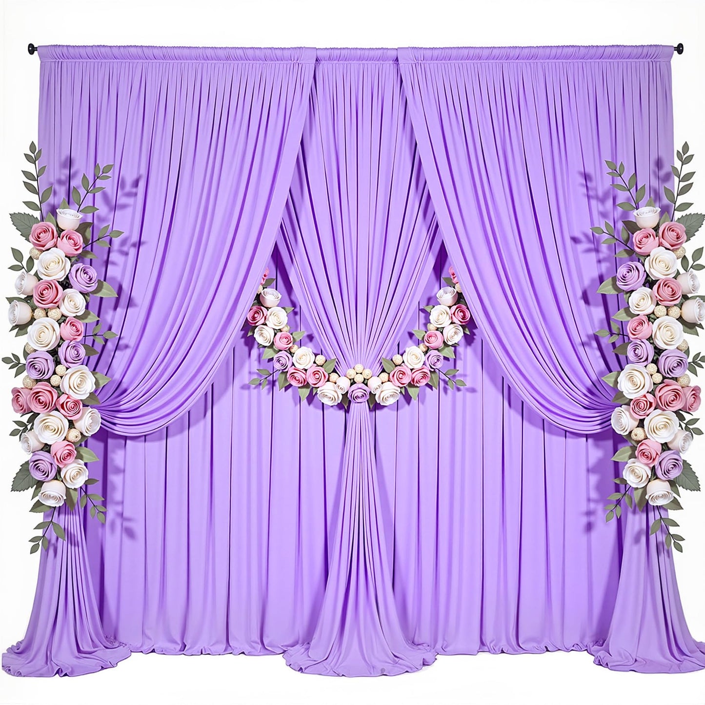 10x10ft Purple Backdrop Curtain for Parties Lavender Wrinkle Free Fabric Backdrop Curtain Wedding Photo Backdrop Drapes for Girls Baby Shower Bridal Shower Photography Lilac Back Drop 2 Panels 5x10FT