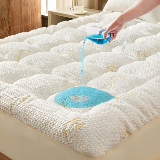 Premium 100% Waterproof Full Mattress Topper, Breathable Mattress Pad, Rayon from Bambo Bed Protector, Deep Pocket Sheet Cover 8"-21"