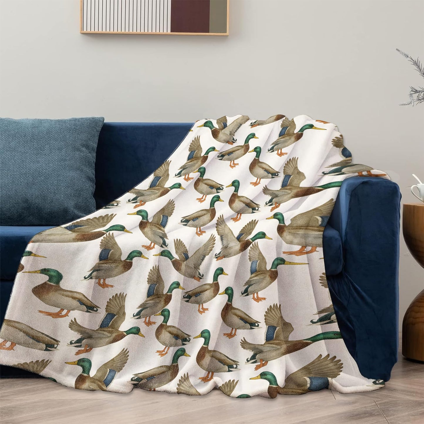 Mallard Duck Blanket Gifts for Women Girls Kids, Soft Warm Lightweight Flannel Waterfowl Throw Blankets for Bedroom Living Room Home Sofa Home Decor 50" x 60"